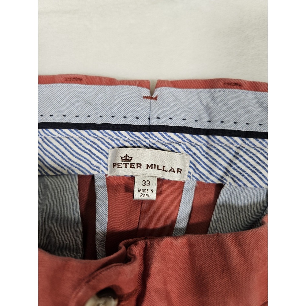 Peter Millar‎ Men's Pima Cotton Pants Slacks Peru Made MF17B48 Size 33 Dark Pink - Picture 4 of 15